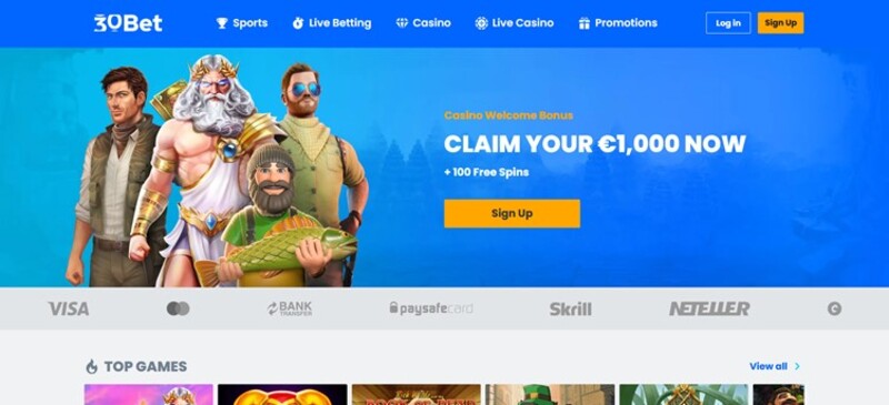 30 Bet – Stort met Neosurf en speel de beste spellen!