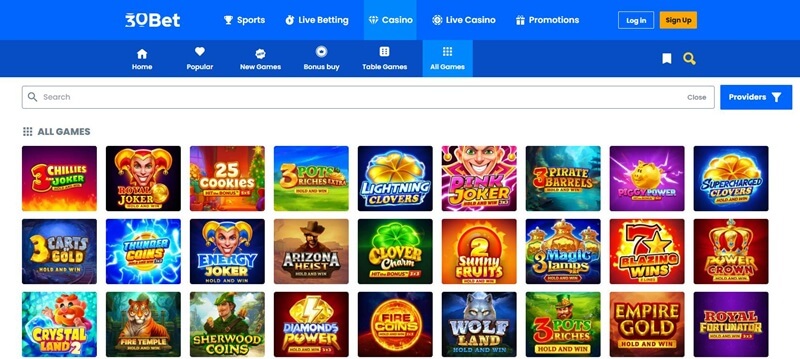 30Bet Casino Playson slots