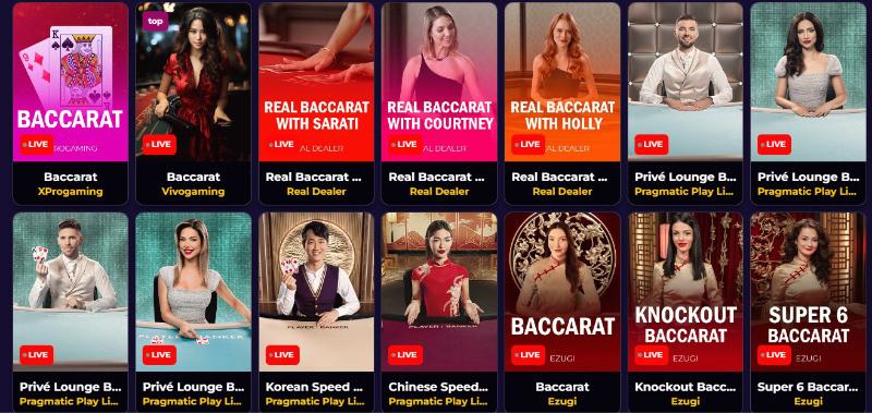 Baccarat bij een online casino is bijna altijd Punto Banco