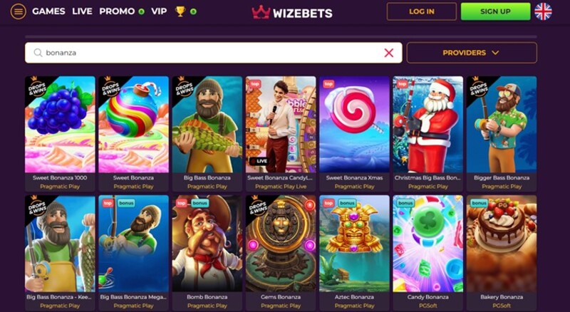 Bonanza gokkasten bij Wizebets