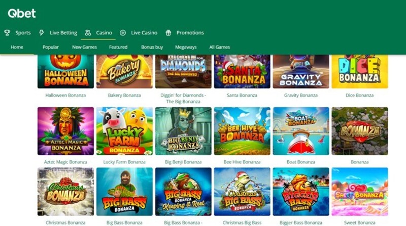 Bonanza slots bij Qbet