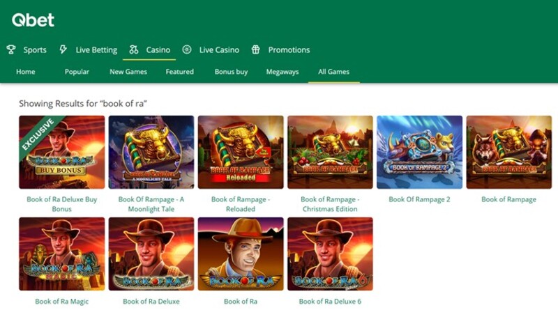 Book of Ra varianten bij Qbet
