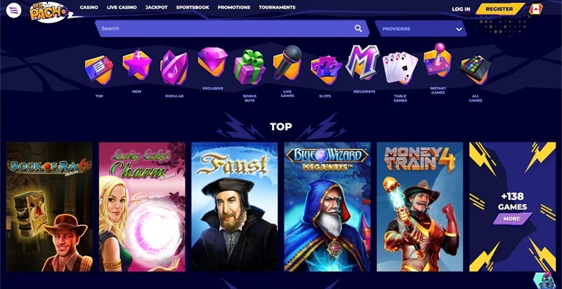 Casino spellen bij Mr Pacho