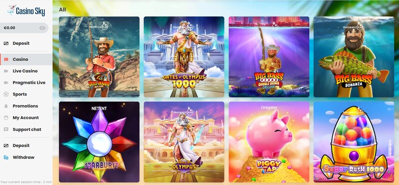 CasinoSky games en gokkasten