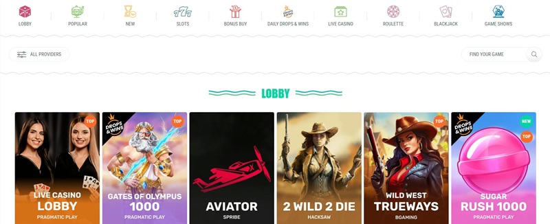 Casinospellen bij Spinia