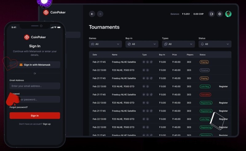 CoinPoker app en software