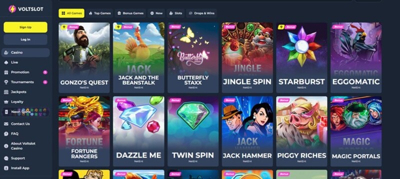 Gonzo's Quest en andere NetEnt slots bij Voltslot