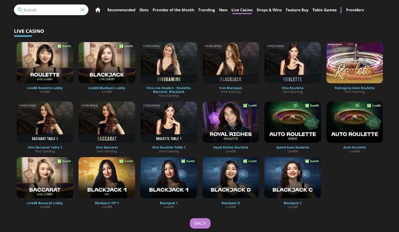 Hey casino Live casino en tafelspellen