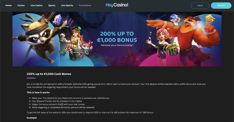 Hey casino Welkomstbonus