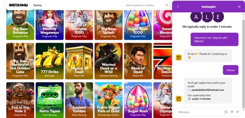 Instaspin Casino Contact