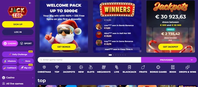 JackTOP Casino – Stort met Neosurf en maak kans op extra jackpots