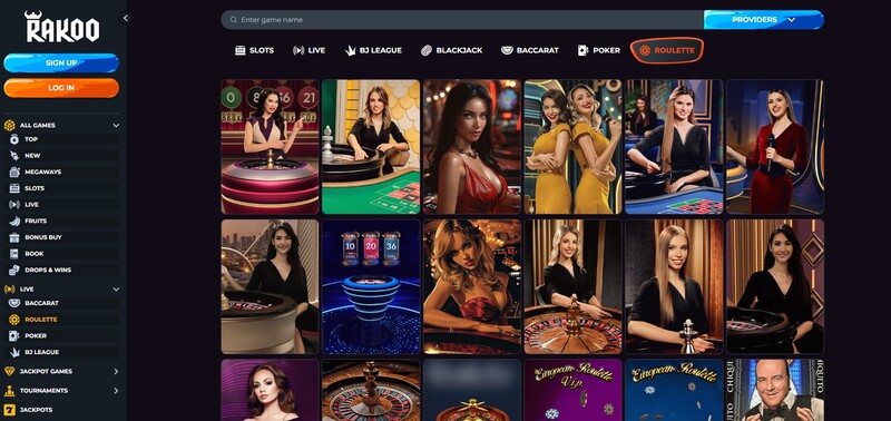 Live Roulette bij Rakoo