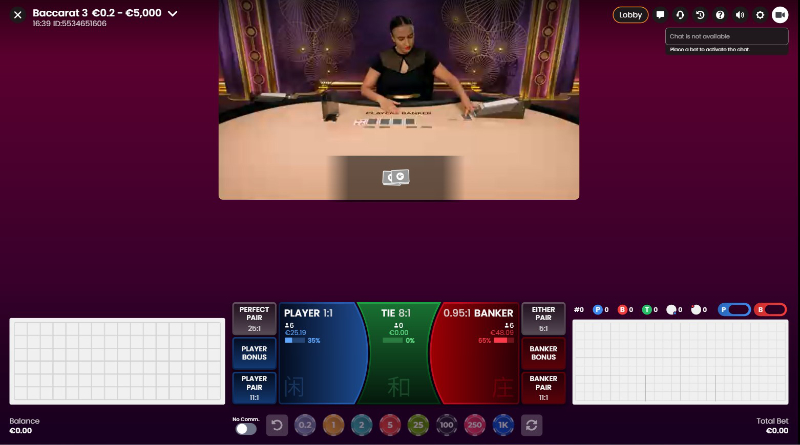 Live baccarat van Pragmatic Play