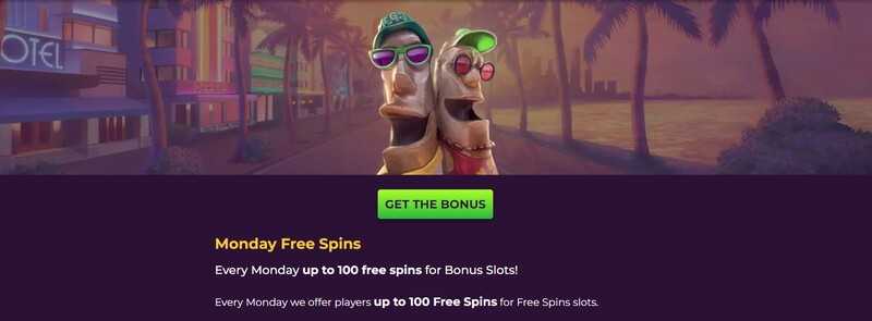 Maandag free spins bij Wizebets
