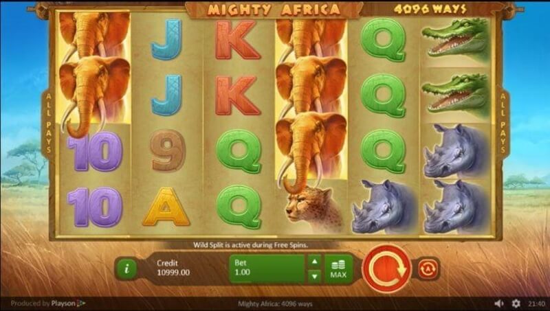 Mighty Africa: 4,096 Ways - Playson gokkasten
