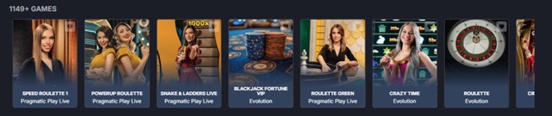 Monixbet Live casino