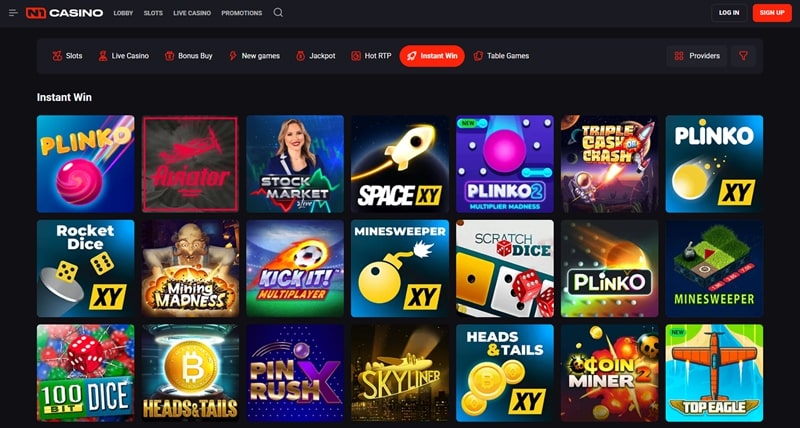 N1 Casino Instant win en tafelspellen