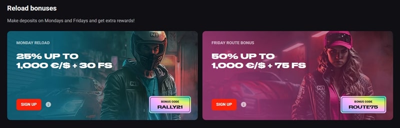 N1 Casino herlaadbonussen