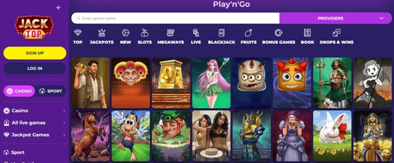 Play n Go gokkasten bij JackTOP