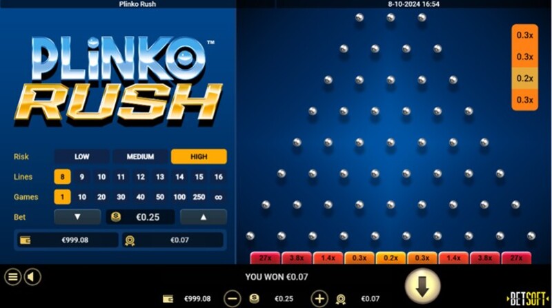 Plinko Rush van Betsoft