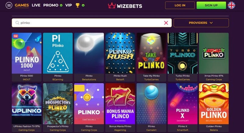 Plinko bij Wizebets