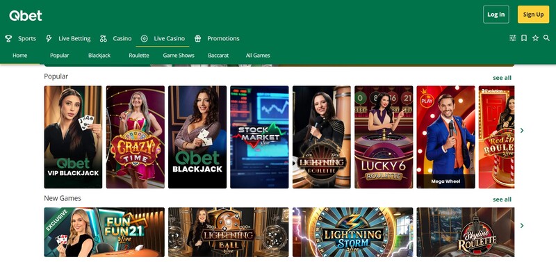 Qbet live casino