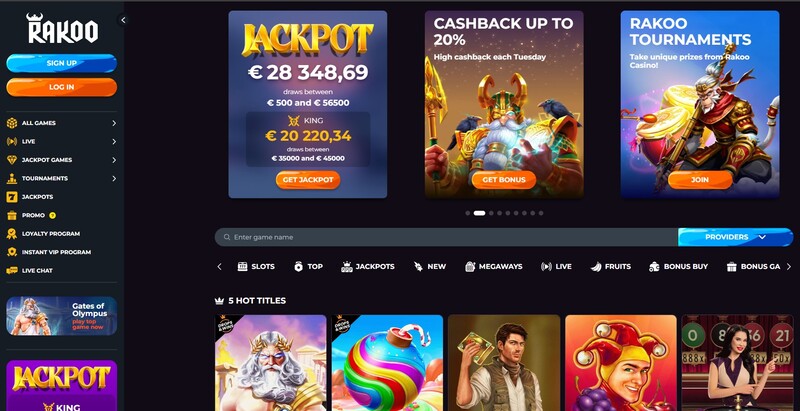 Rakoo - nieuwe online casino sinds 2023