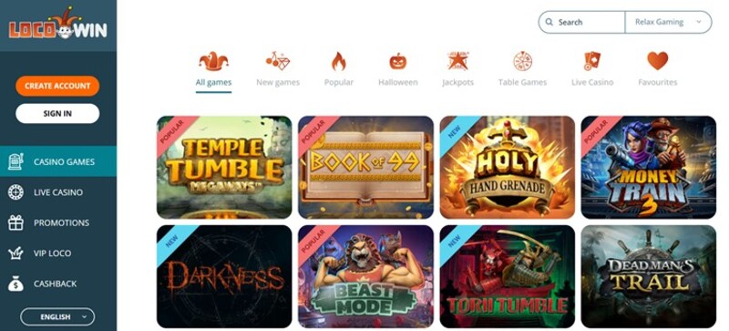 Relax Gaming gokkasten bij Locowin