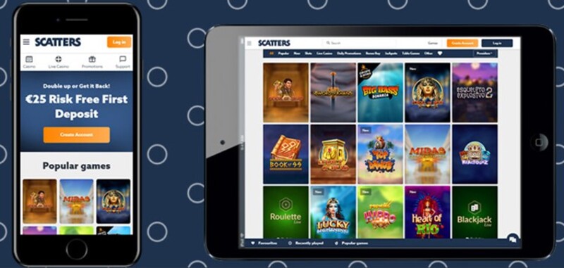 Scatters Casino app en mobiel