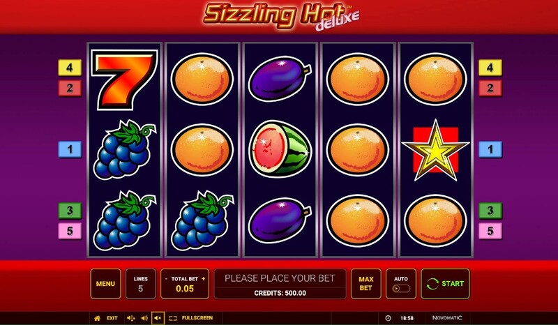 Sizzling Hot Deluxe Startscherm