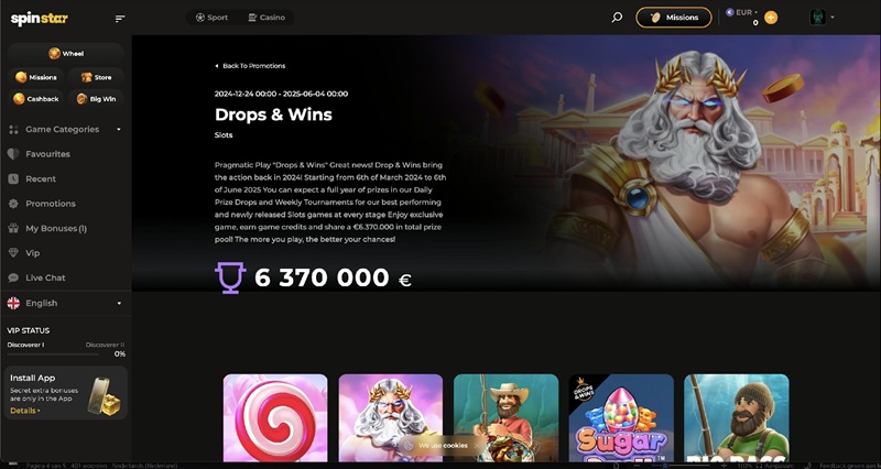 Spinstar casino Drops & Wins