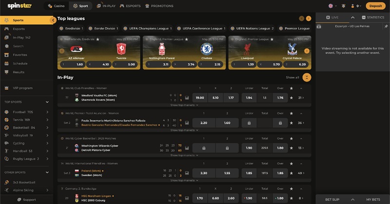 Sportweddenschappen bij Spinstar