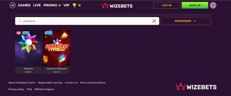 Starburst XXXtreme bij Wizebets