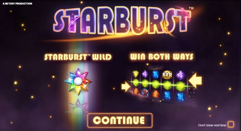 Starburst startscherm