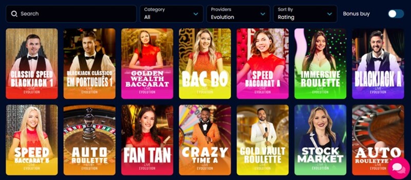 Tafelspellen en live casino