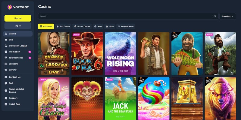 Tal van Gokkasten van Playtech en andere providers bij VOLTSLOT