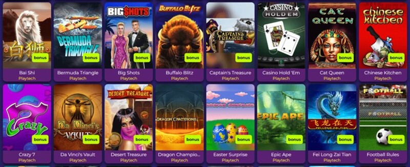 Verschillende Playtech gokkasten bij JackTOP casino
