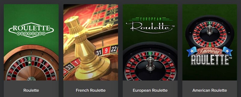 Verschillende roulettespellen van NetEnt