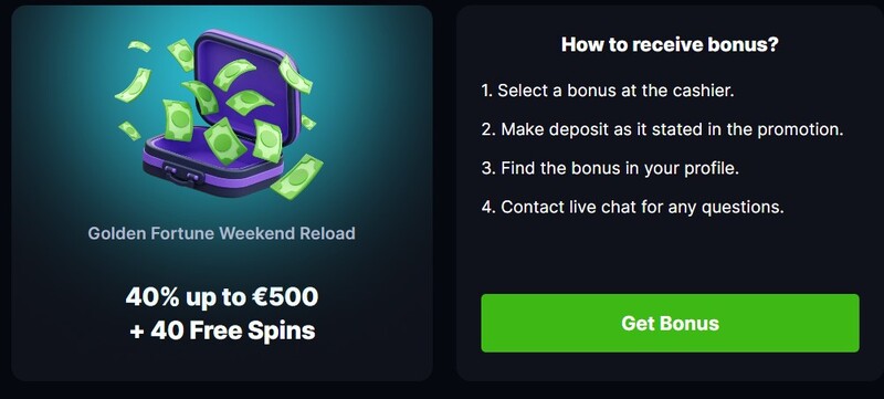 Weekend herlaadbonus met free spins